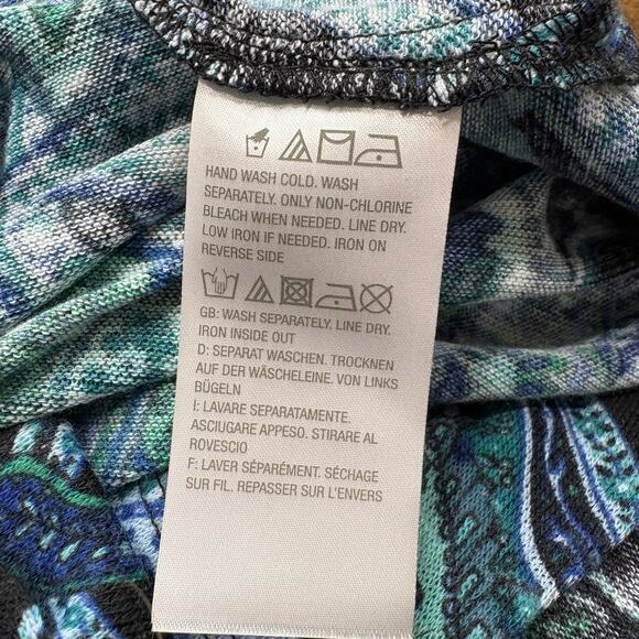 Susan Graver Plus Size 1X Cardigan Sweater Paisley Boho Career Ruched Sleeve - Picture 5 of 13